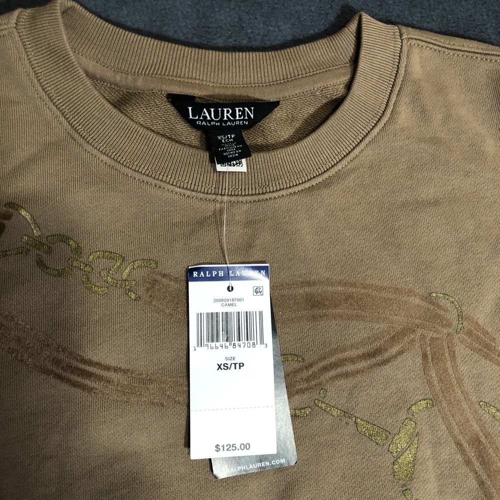 Women's Polo Ralph Lauren Belting-print French Terry XS Suit Top&Jogger set NWT - Picture 2 of 9